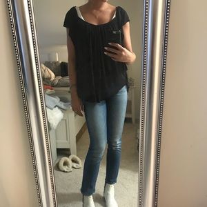 Free People black flowy blouse